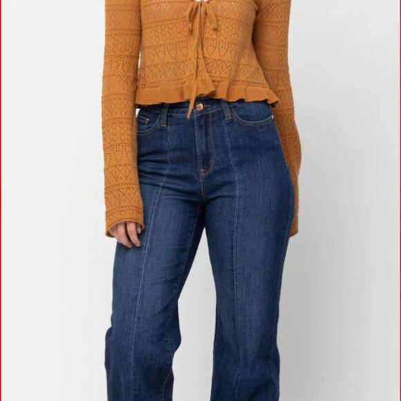 Judy Blue Wide Legged High Waist Dress Trousers with Front Seam - Picture 2 of 8